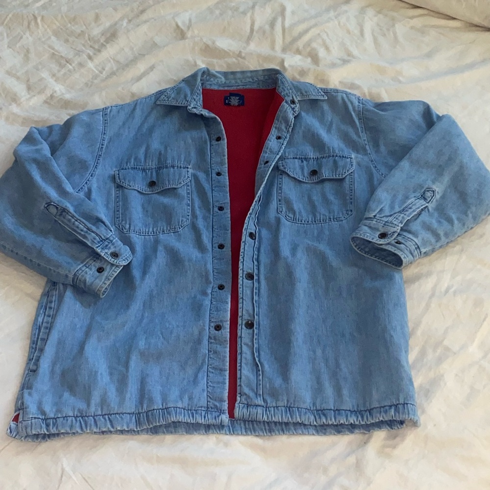 High Sierra Light Blue Denim Jacket with Red Lining